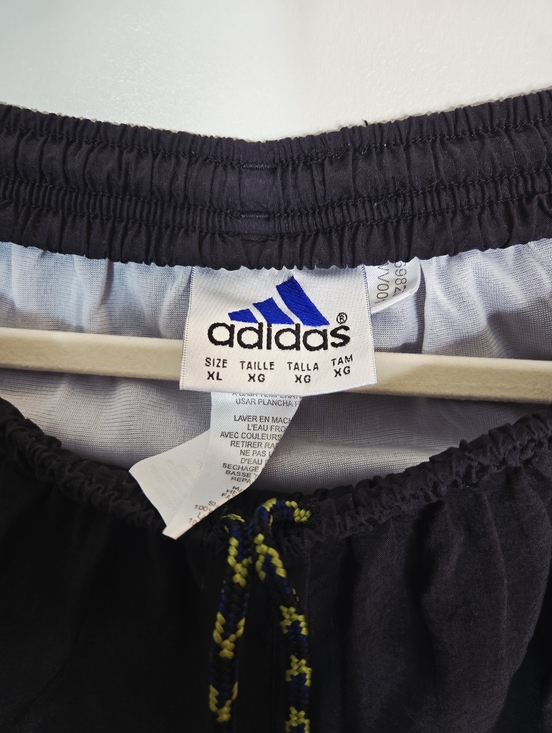 adidas Black Shorts with Blue Logo Accent Vintage 90s - Picture 2 of 8